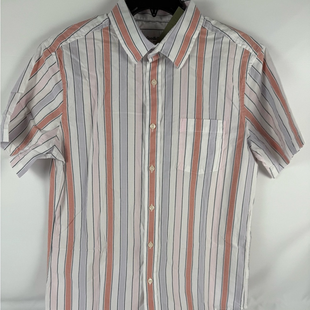 Striped Men's Shirt - Red, White, and Gray